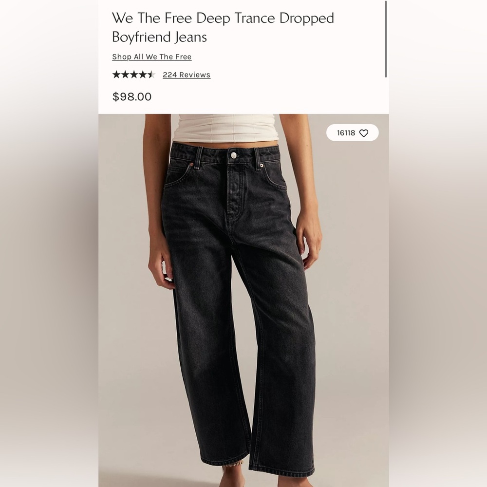 We The Free Black jeans size 24 never worn